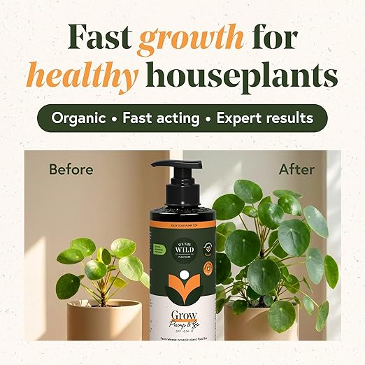 We the Wild Organic Grow Pump and Go - Liquid Plant Food and Fertilizer for Indoor Houseplants - 16.9 fl oz