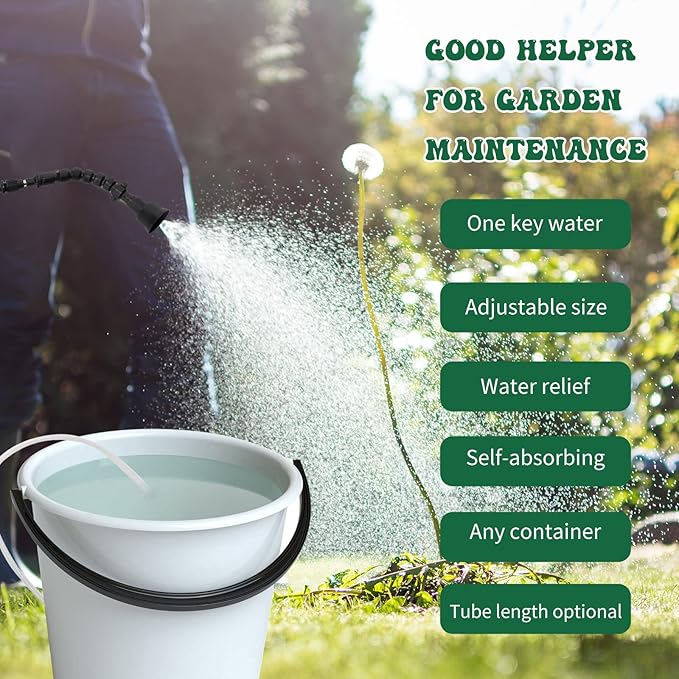 2 Pack Curved Electric Plant Sprayer Battery Powered Sprayer Wand Rechargeable Portable Garden Sprayer with Adjustable Spout Water Sprayer Telescopic Watering Wand with 10 ft Hose for Gardening