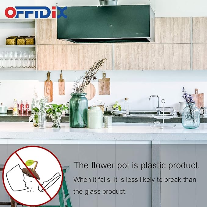 OFFIDIX Faux Plants Mini Potted Plastic Fake Green Plant Artificial Plants Aloe with White Square Pots for Home Decor (White Square Plastic Pots)