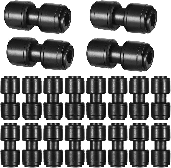 20 Pack 1/4" Quick Connect Fittings Coupling Connectors,1/4 Inch Irrigation Tubing Fittings Anti-Drop Push to Connect Fittings Locked Straight for 1/4 Inch Drip Tubing Garden Irrigation System