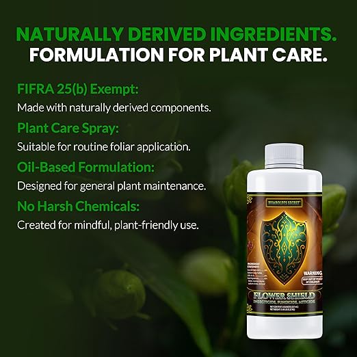 Humboldts Secret Flower Shield | Plant Care Spray for Routine Foliar Application & Maintenance | Naturally Derived, Oil-Based Formula | Indoor & Outdoor Plants | 8 Ounce