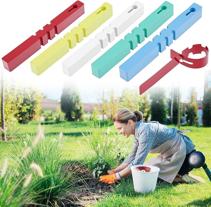 QWORK 500 Pcs Plant Labels, 5 Color Wrap Around Adjustable Plant Tree Hanging Tags, Large Writing Surface