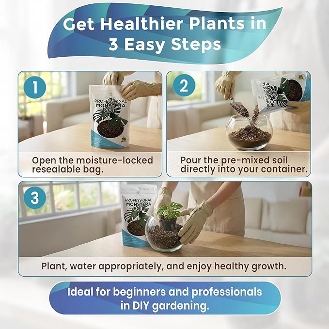 Monstera Plant Soil Premium All Purpose Blend | Extra Large 8.2 Quarts | Ready to Use for Indoor Container and Houseplants | Peat, Coco Coir, Perlite, Dolomite | Made in USA