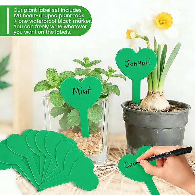 120PCS Plastic Plant Labels for Outdoor Garden Waterproof Garden Markers for Plants Outdoor Green Plant Labels for Seedlings Seed Markers Gifts for Gardeners Gardening Supplies