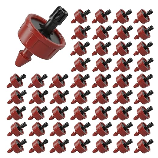 1 GPH Pressure Compensating Drippers: 50 Pack Drip Irrigation Spot Drippers Constant Flow Drip Irrigation Emitters Drip Irrigation Parts for Drip Watering System