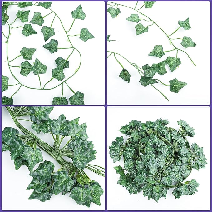 Alotiki 18 Pack 126 Feet Vines,Ivy,Ivy Garland,Fake Ivy,Fake Leaves,Ivy Vines,Artificial Vines,Green Vines,Leaves Room Decor,Vines for Bedroom,Wall Decor,Wedding Party