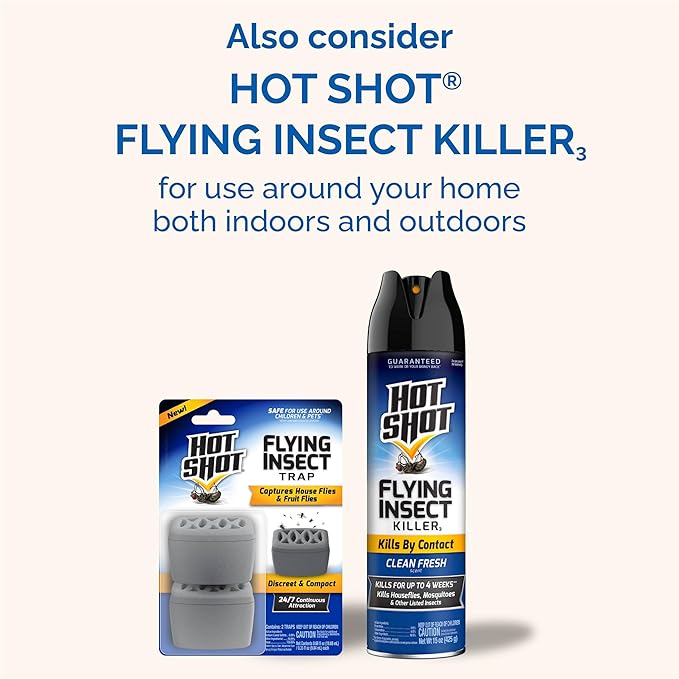 Hot Shot Flying Insect Killer, 15 Ounces, Aerosol Kills Houseflies, Mosquitoes and Flying Insects Indoors and Outdoors, Clean Fresh Scent, 3 Pack