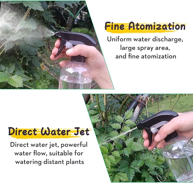 Bynccea Spray Bottle Empty Spray Bottles PET -10 oz/300 ml Plastic Water Sprayer bottles Refillable Containers Fine Mist Small Spray Bottles for Hair，Cleaning Solutions, Cooking