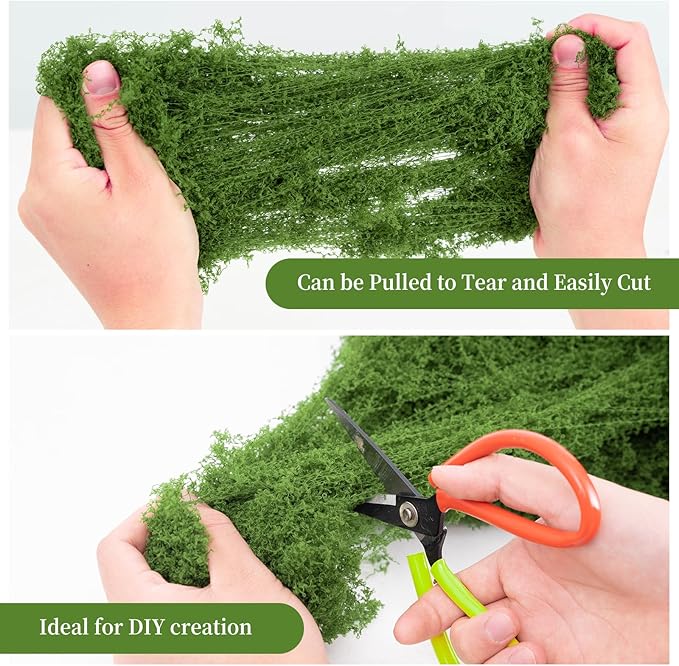 Fake Green Moss for Potted Plants(3.5 Oz),Artificial Moss for Crafts Indoor,DIY Table Decorating Fairy Garden Accessories Wedding Party Floral Decor Outdoor (Light Green)