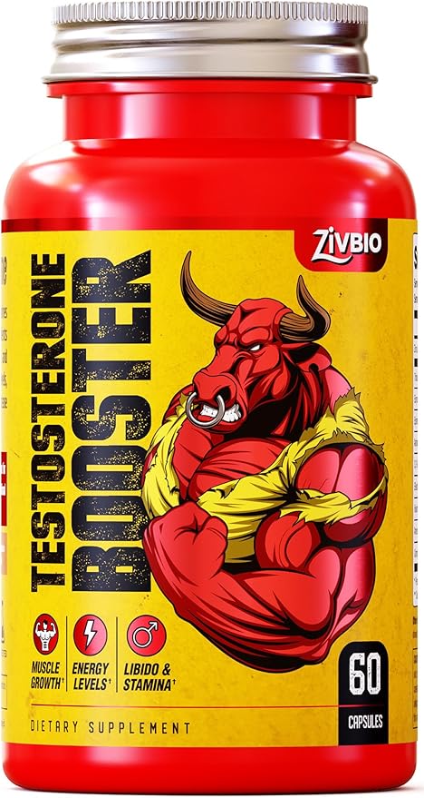 Testosterone Booster for Men - Male Enhancing Supplement for Muscle Growth, Energy, Strength & Recovery - Ashwagandha, Tongkat Ali, DIM, Zinc, Tribulus - Helps Improve Fast Acting Blood Flow - 60ct
