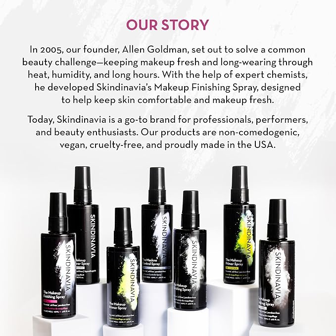 Skindinavia The Makeup Finishing Spray, Classic Makeup Setting Spray, All-Day Wear, Long-Lasting Up to 16+ Hours, Heat-Resistant & Waterproof, Cooling Fine Mist, 4.0 Oz