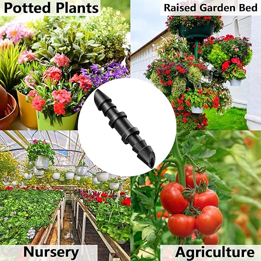 60 Pack Drip Irrigation 1/4" Barbed Coupling Fittings, Drip Line Barbed Coupler Connectors for 1/4 Inch Irrigation Tubing Micro Irrigation Connection Parts for Garden Sprinkler Systems