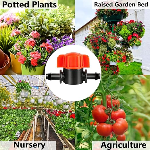 30 Pack 1/4" Drip Irrigation Shut Off Valves, Drip Line Shut Off Switch Valve for 1/4 Inch Drip Irrigation Tubing Water Flow Control In-Line Valve for Garden Drip Systems