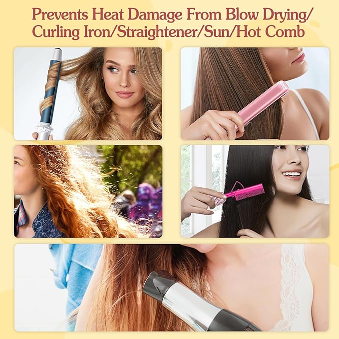 2PCS Coconut Heat Protection Spray - Thermal Protector for Hair, Travel Size, Paraben & Dye Free Treatment