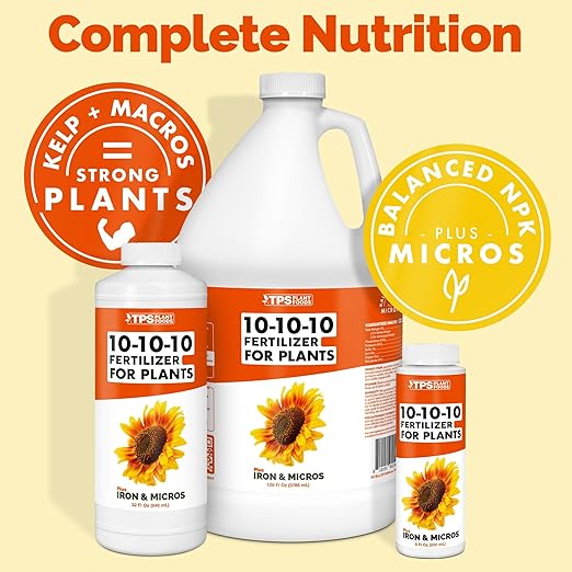 10-10-10 Fertilizer for Plants – Liquid Plant Food for Balanced Nutrition, Strong Roots & Healthy Growth, 1 Gallon