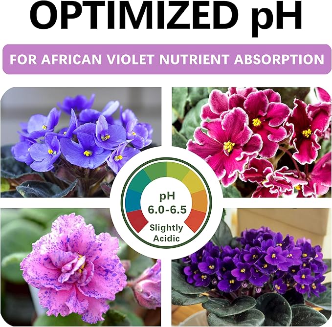 Premium African Violet Soil – Organic, Nutrient-Rich Potting Mix for Saintpaulia – Promotes Strong Roots, Consistent Moisture & Vibrant Blooms – Fast-Draining & Ready to Use (4 QTS)