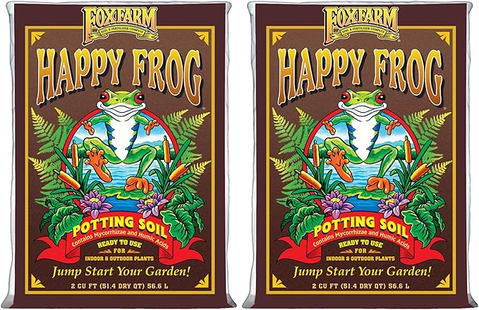 FoxFarm Happy Frog Potting Soil, 2cu ft (Pack of 2) - for Indoor/Outdoor Container Plants - Contains Mycorrhizae and Humic Acids