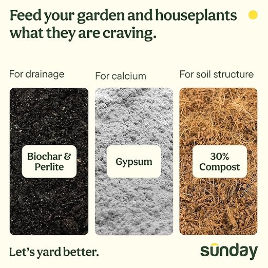 Sunday Organic Potting Soil and Flower Plant Food Bundle, Peat-Free Potting Mix 8 qt + Flower & Bloom 4-4-6 NPK Fertilizer 2 lb, OMRI Listed, for Beds, Containers, and Houseplants