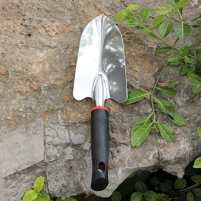 Garden Trowel Hand Shovel, Heavy Duty Stainless Steel Garden Spade with Ergonomic Handle, Soft Rubberized Non-Slip Handle Gardening Tool for Planting, Transplanting, Weeding, Digging Soil