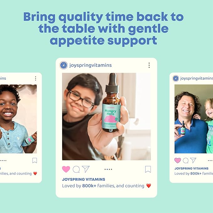 JoySpring Appetite Booster for Kids Ages 3+ | Natural Weight Gain with L-Lysine & B Vitamins | Toddler Appetite Booster | Supports Healthy Growth & Development | 2oz Liquid
