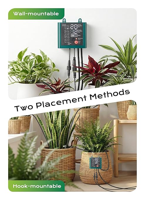 Solar Drip Irrigation System with USB Charging, Indoor Outdoor Plant Watering Devices for 15 Potted Plants, Automatic Watering System IP44 Waterproof 2200mAh for Garden Farm Greenhouse(Green)