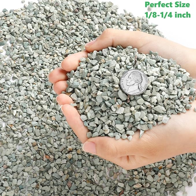 Boniosz 5lb Succulents and Cactus Green Zeolite, Décor & Additive Rocks, Natural Decorative Gravel for Bonsai, Fairy Gardening, DIY Projects, Vases Fillers, Terrarium
