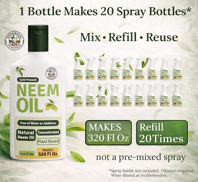 Neem Oil – 100 ml Pure, Cold-Pressed, Plant-Based Oil for Indoor & Outdoor Plant Care, DIY Mixing Concentrate