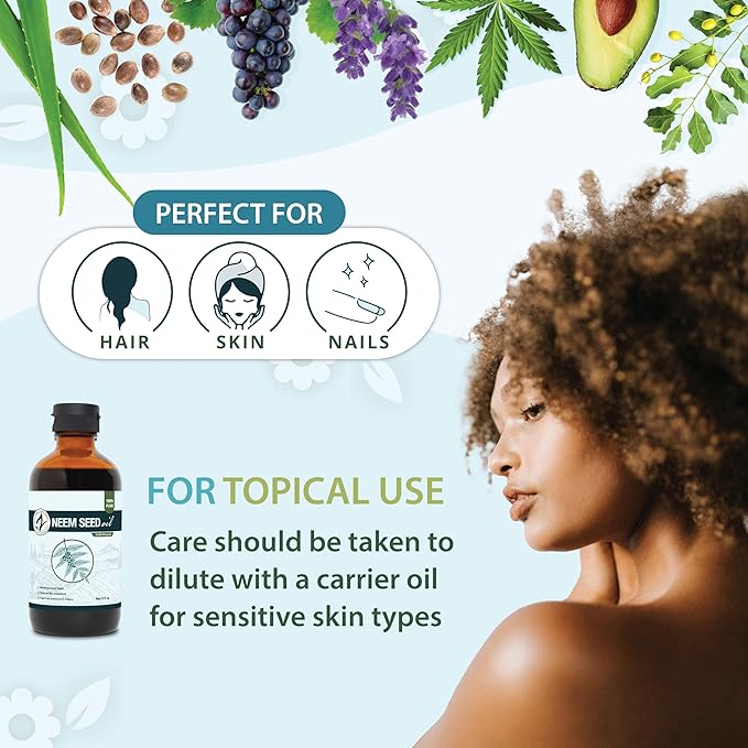 Zatural 100% Pure Neem Seed Oil GLASS Bottle | Cold Pressed, Undiluted Natural Oil for Skin Conditioning, Hair Moisture & Botanical Blending (8 Fl Oz Glass Bottle)