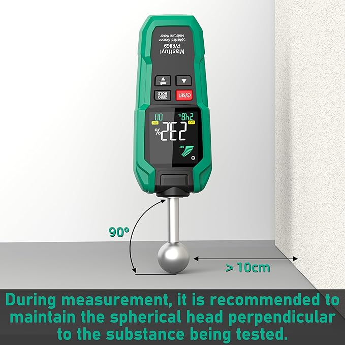 Pinless Wood Moisture Meter,Non-Destructive Moisture Meter for Wood,Concrete, Floors, Walls, Measuring Depth 5-40mm Digital Moisture Meter Built-in Flashlight