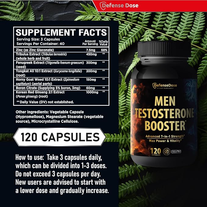 Testosterone Libido Booster Supplement for Men - Muscle Growth Support Workout Energy Stamina Performance Enhancer - Natural Fast Acting Body Building Sports Enhancing Nutrition Male Enhancement Pill