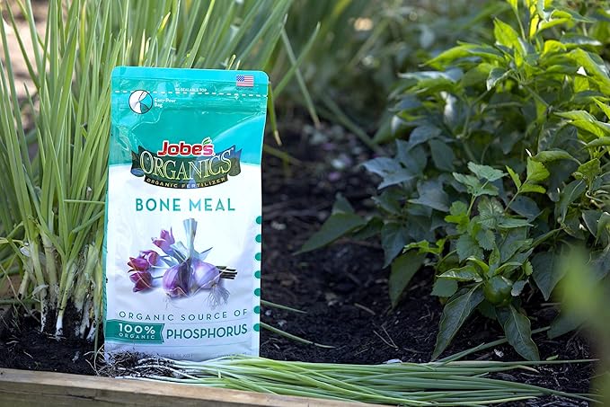 Jobe's Organics Granular Bone Meal Fertilizer, Strong Root Development for Bulbs, Tomatoes, Roses, and Other Flowering Plants, 4 lbs Bag (Pack of 6)