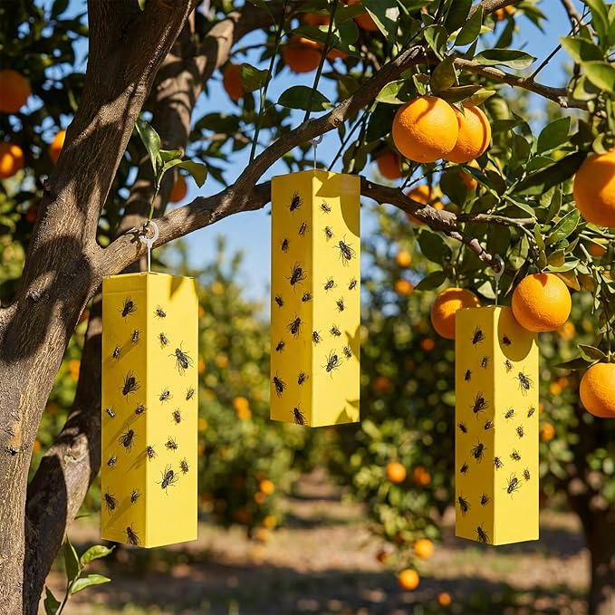 20 Pcs Sticky Fly Traps Flying Insect Traps for Plants Flying Insect Catcher Gnat Trap Killer for Indoor Outdoor Use Protect the Plant, Non-Toxic Catchers for Fleas, Flies, Moths