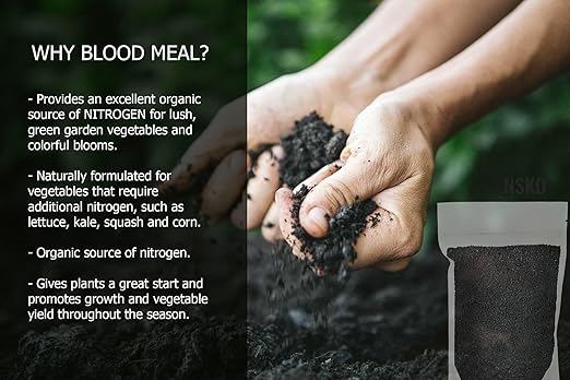 𝐁𝐄𝐒𝐓𝐒𝐄𝐋𝐋𝐄𝐑 Organic Blood Meal Fertilizer by Gardenera - 12-0-0 NPK - All-Natural Plant Food Source of Nitrogen for Organic Gardening, Flowers, Vegetables, Trees & Shrubs - 3 QUARTS