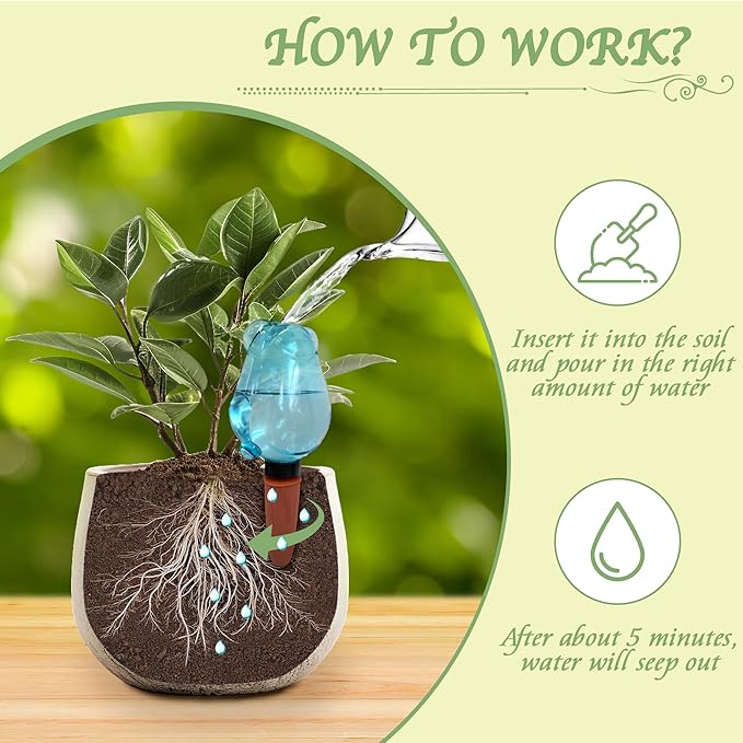 2 Pack Self Watering Spikes, Indoor Plant Watering Globes, Frog Shape Automatic Irrigation Spikes,Plant Watering Devices(Blue)