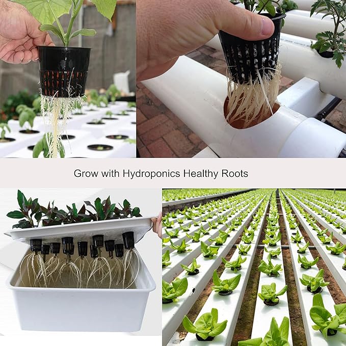 ORIMERC 40 Pack Net Pots 4 inch Net Cups Pots for Hydroponics Supplies with 60 feet Self Watering Wick for Aquaponics Buckets Insert Orchid kratky Vegetable Gardening Grow Netted Baskets Slotted Mesh
