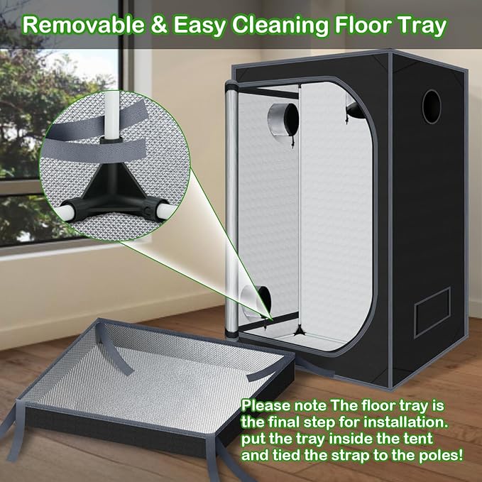 Grow Tent 36"x36"x72" 600D Mylar Hydroponic High Reflective Grow Tents for Indoor Plant Growing 3x3