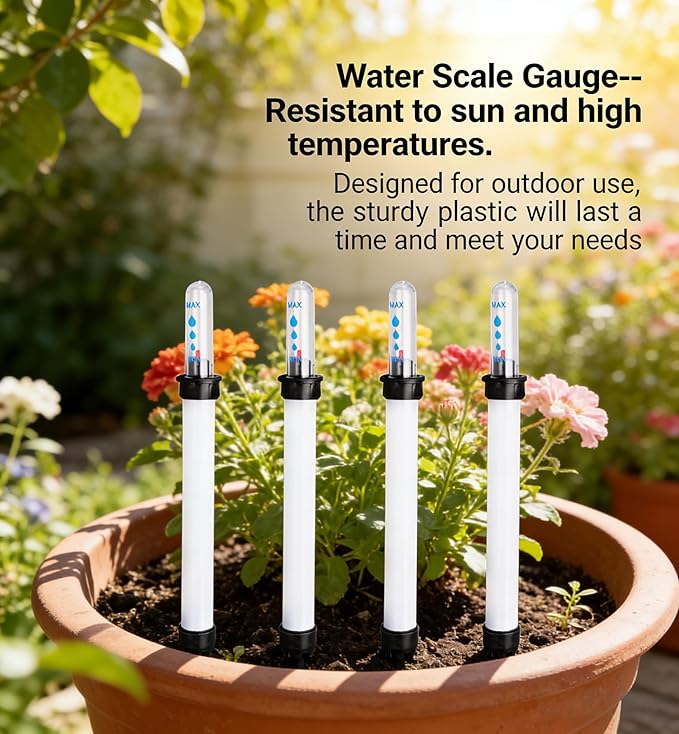 4Pcs Water Indicator for Plants, Flower Pot Water Shortage Reminder Water Level Gauge Plant Moisture Indicator,Soil Moisture Water Level Reminder for Plants (150ml)