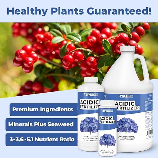 Acidic Fertilizer – Liquid Plant Supplement for Lower Soil pH, Better Nutrient Uptake & Healthier Acid-Loving Plant Growth, 32 oz