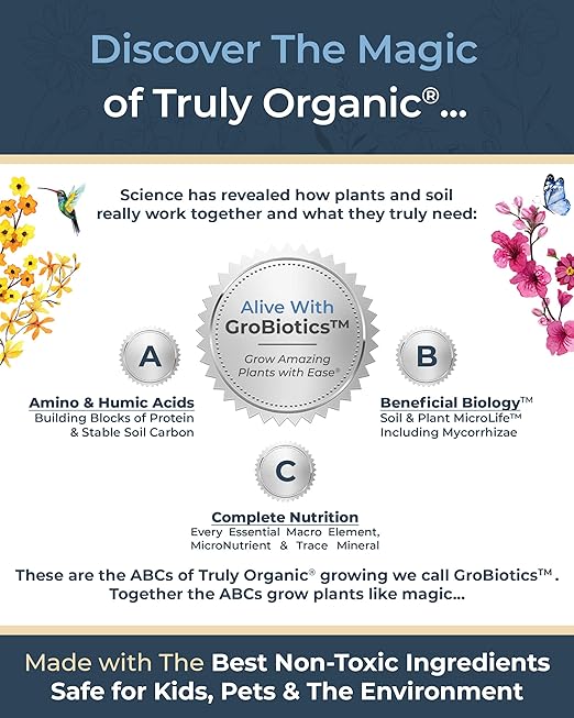 Organic Plant Magic - Truly Organic™ Fast-Acting Soluble Plant Food: All-Purpose Fertilizer Concentrate for All Flower Vegetable Herb Fruit Tree Shrub Container Garden & House Plants [5 lb Bucket]
