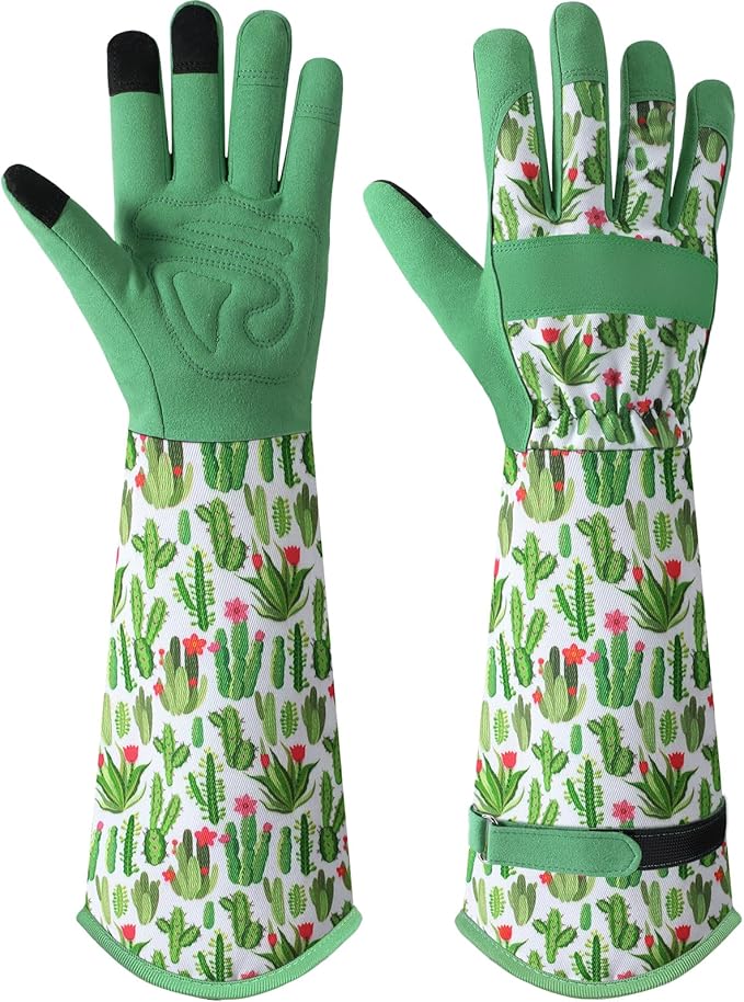 Trifabricy Gardening Gloves for Women, Breathable Leather Garden Gloves with Grip, Thorn-Proof Puncture-Resistant Work Gloves