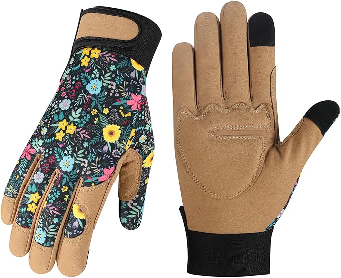 Tavaleu Gardening Gloves for Women, Thorn Proof Puncture Resistant Leather Garden Gloves, Breathable Working Gloves
