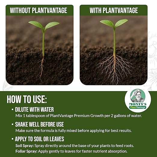 PlantVantage Premium Growth Liquid Plant Fertilizer – NPK Fertilizer (8-16-8) with Zinc & Iron, Liquid Plant Food for Stronger Stems & Larger Leaves, Foliar Spray for Trees, Shrubs & Flowers – 8 oz