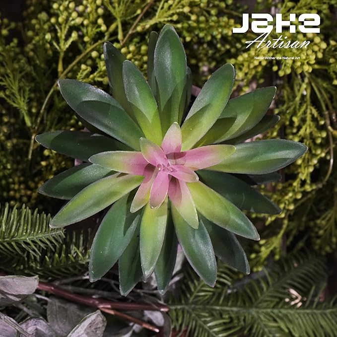 Jahe Fake Outdoor Plants, 7.5” Fake Plant Agave in Cement Bowl, Artificial Succulent Plants for Home Decor Office Desk Bathroom Livingroom Boho Shelves Decoration, Table Centerpieces