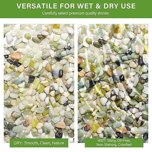 NUPICK 12 lbs Pebbles for Indoor Plants, 3/8 Inch Pea Gravel for Fish Tank, Polished Decorative Rocks for Succulent, Natural River Stones for Vases, Cactus, Landscaping, Bird Bath, Aquarium, Jade