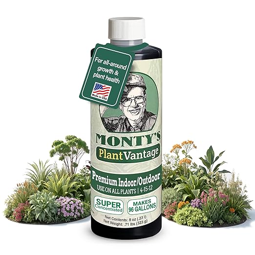 PlantVantage Premium Indoor and Outdoor Plant Food – NPK Fertilizer (4-15-12) with Zinc & Iron, Liquid Fertilizer for Vegetables, House Plant, & Trees - Indoor and Outdoor Plant Fertilizer – 8 oz