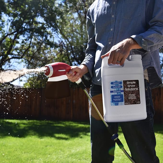 Super Seaweed Humic Fulvic Acid Blend- Liquid Carbon - Soil Hume - Simple Grow Solutions- Natural Lawn & Garden Concentrated Treatment- Increase Nutrient Uptake (2.5 Gallons)