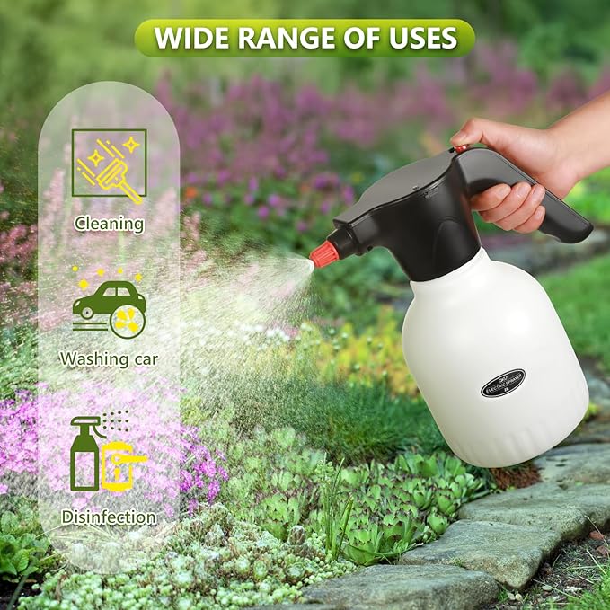 Electric Spray Bottle, 2L/0.5 Gallon Plant Sprayer, Pump Sprayer with Adjustable Nozzle, Suitable for Indoor Plant Watering, Fertilization, Gardening & Cleaning