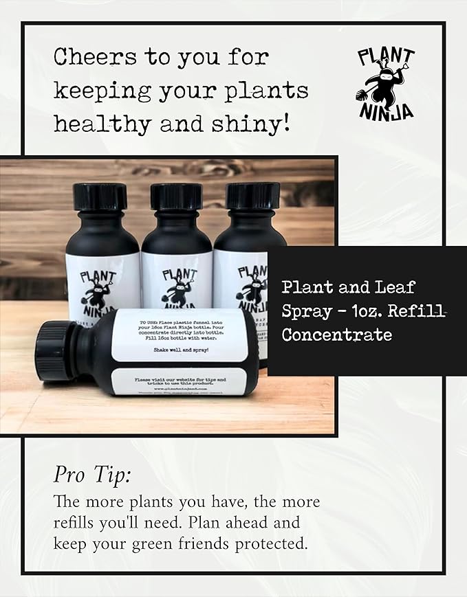 Plant and Leaf Spray, Refill Concentrate, Shine Enhancer for your Garden, Leaf Shine Spray for Indoor Plants, House Plants, Gardening Supplies, Plant Care, Citrus Scent, 1 Oz Concentrate