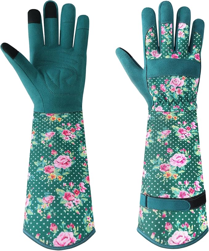 Trifabricy Gardening Gloves for Women, Breathable Leather Garden Gloves with Grip, Thorn-Proof Puncture-Resistant Work Gloves