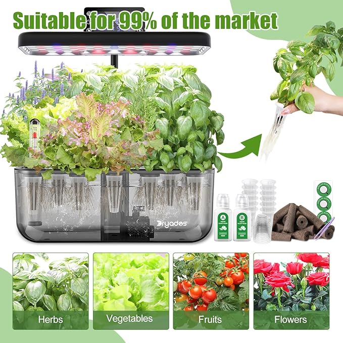 Gourmet Lettuce Seed Pod Kit for AeroGarden, iDoo, Ahopegarden, MuFGA with Nutrient Solution, Hydroponics Growing Kit for Indoor Garden System (12-Pod)